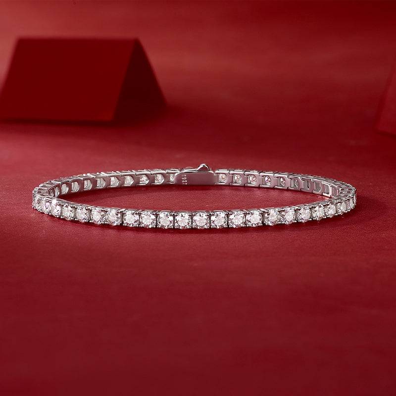 Unique S925 Moissanite Silver Bracelet – Luxury Diamond‑Cut Shine