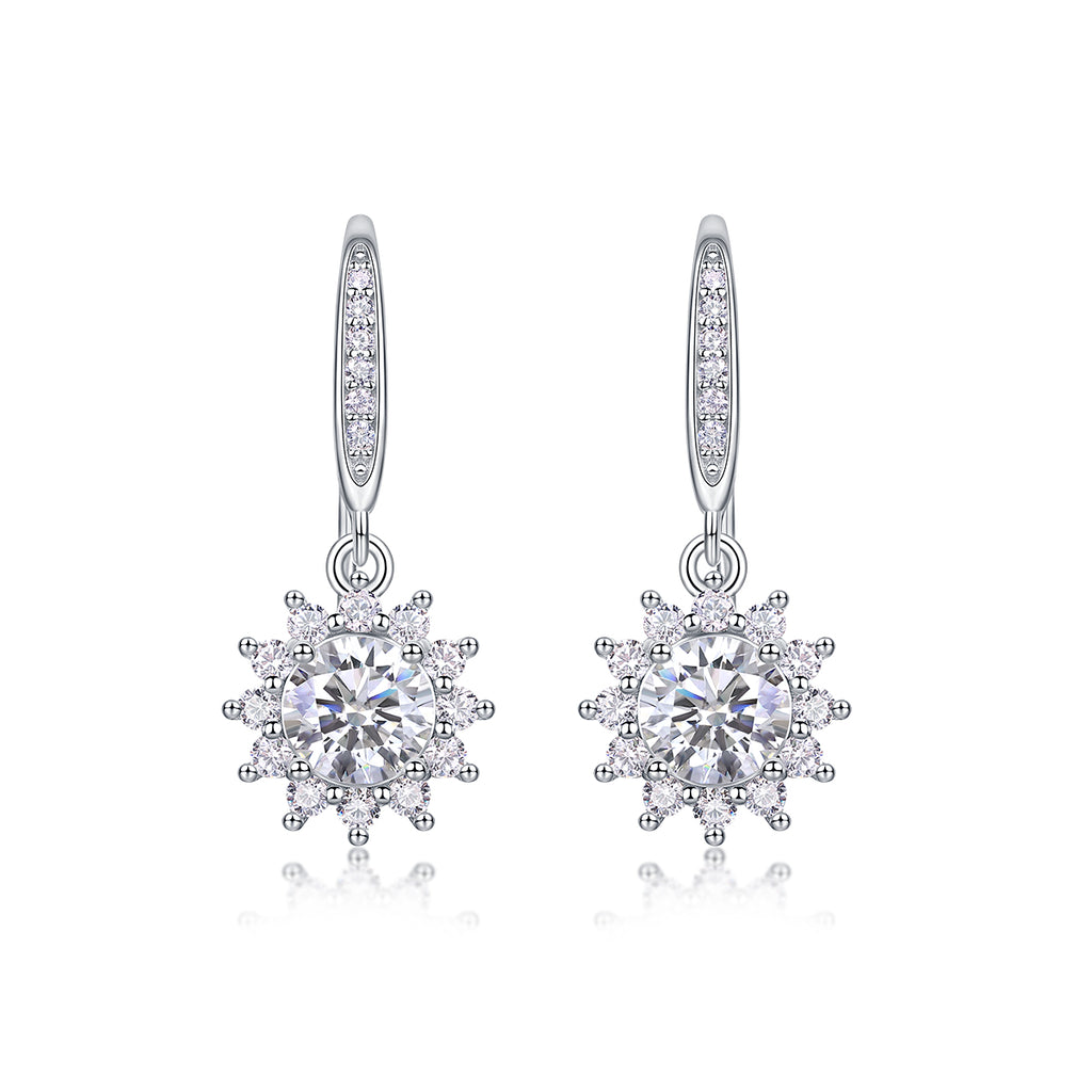 Qingcheng-Half-carat Moissan Diamond S925 Sterling Silver and Platinum-plated Stud Earrings