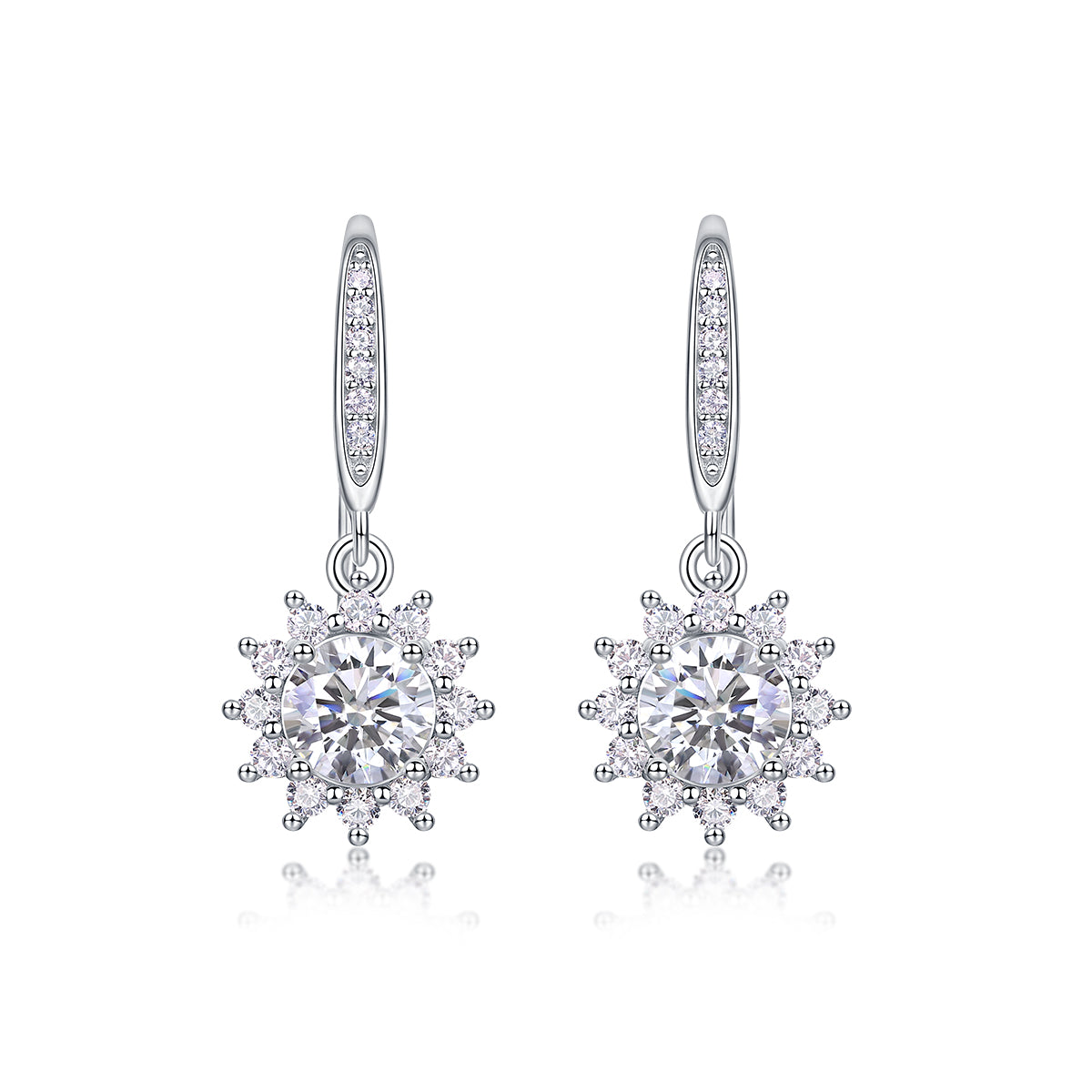 Qingcheng-Half-carat Moissan Diamond S925 Sterling Silver and Platinum-plated Stud Earrings