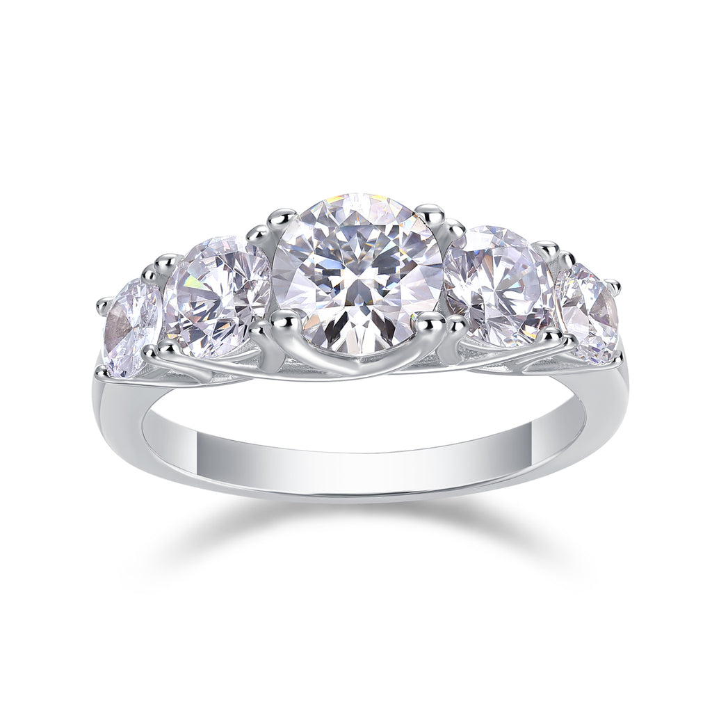 Luxury S925 Moissanite Silver Ring Set – Diamond‑Cut Shine Collection