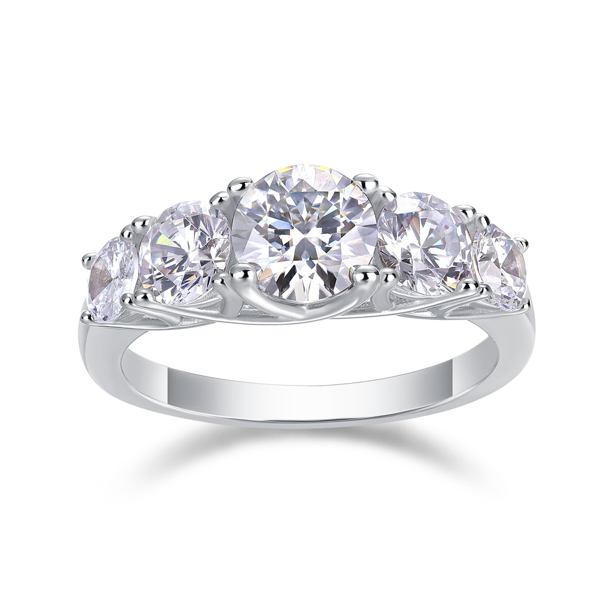 Luxury S925 Moissanite Silver Ring Set – Diamond‑Cut Shine Collection