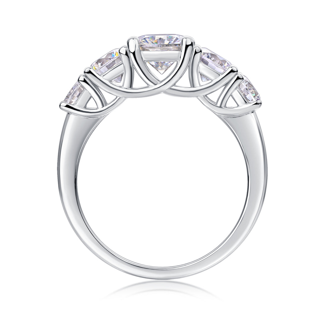 Luxury S925 Moissanite Silver Ring Set – Diamond‑Cut Shine Collection