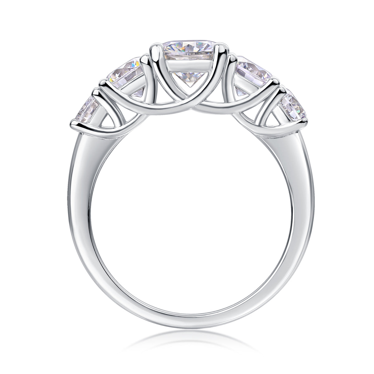 Luxury S925 Moissanite Silver Ring Set – Diamond‑Cut Shine Collection