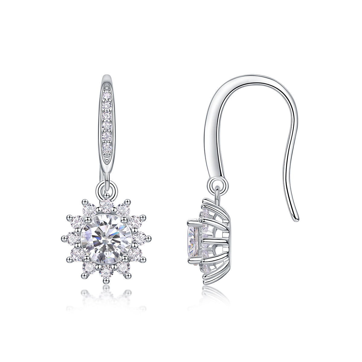 Qingcheng-Half-carat Moissan Diamond S925 Sterling Silver and Platinum-plated Stud Earrings