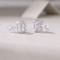 Heart Rose – S925 Moissanite Earrings & Stud Set (Platinum‑Plated)