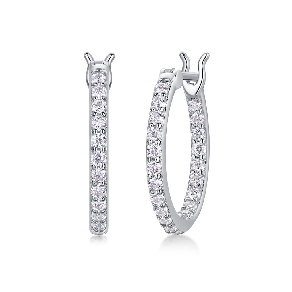 Streamer Moissanite S925 Sterling Silver Earrings – Luxury Diamond‑Cut Stud Set