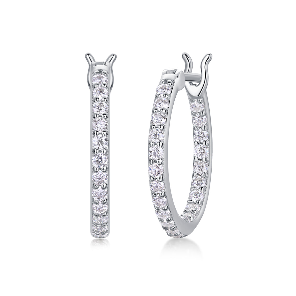 Streamer Moissanite S925 Sterling Silver Earrings – Luxury Diamond‑Cut Stud Set