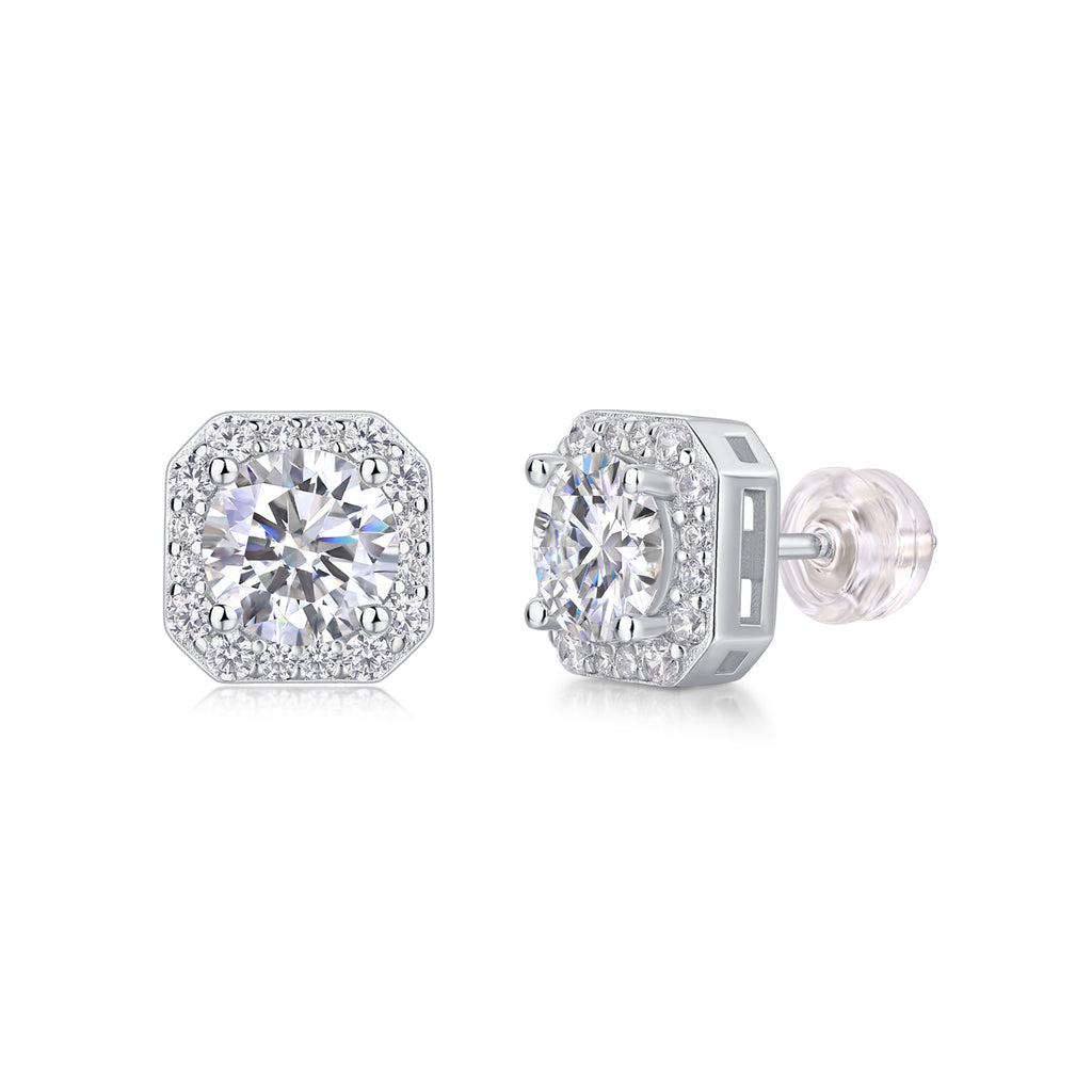 Heart Rose – S925 Moissanite Earrings & Stud Set (Platinum‑Plated)