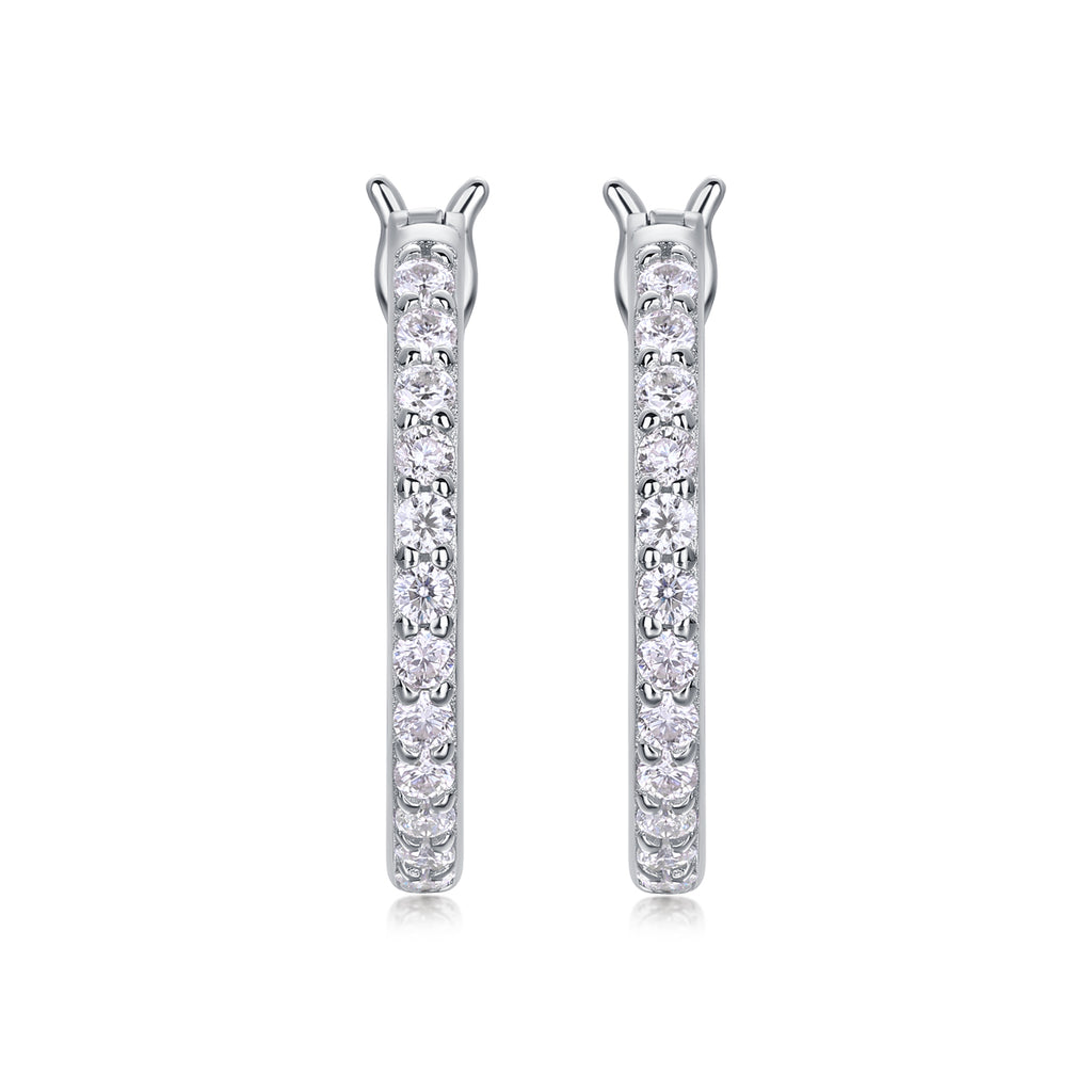 Streamer Moissanite S925 Sterling Silver Earrings – Luxury Diamond‑Cut Stud Set