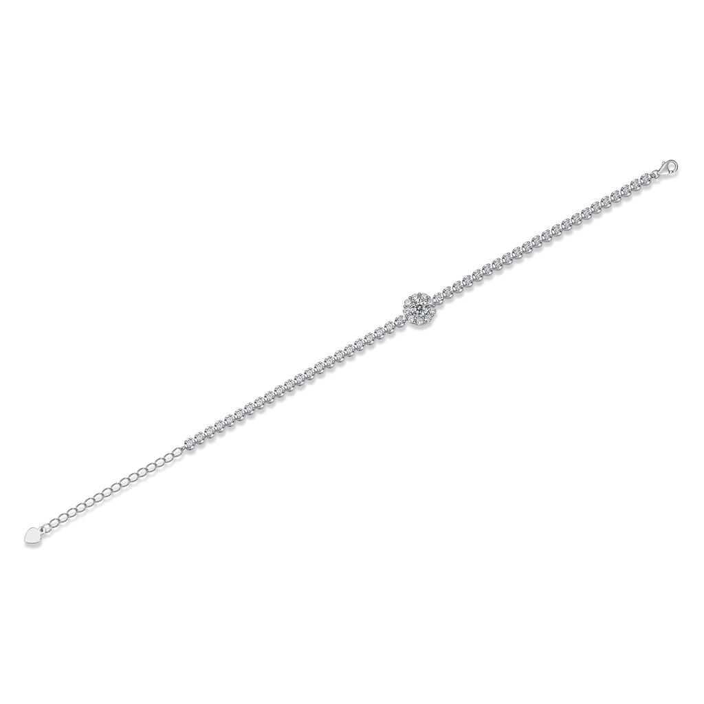 Bridge of Magpies S925 Moissanite Silver Bracelet – Elegant Diamond‑Cut Finish
