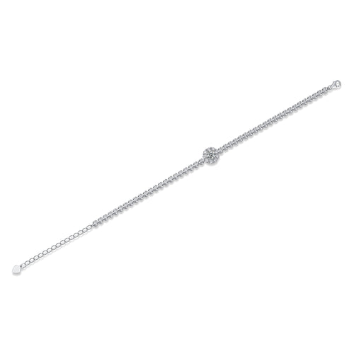 Bridge of Magpies S925 Moissanite Silver Bracelet – Elegant Diamond‑Cut Finish
