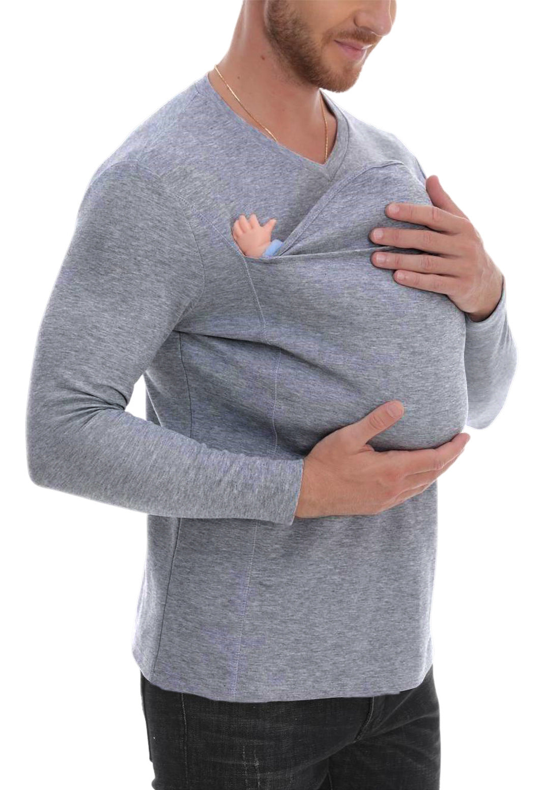 High Quality Kangaroo Dad Multi-functional T-shirt Long Sleeve