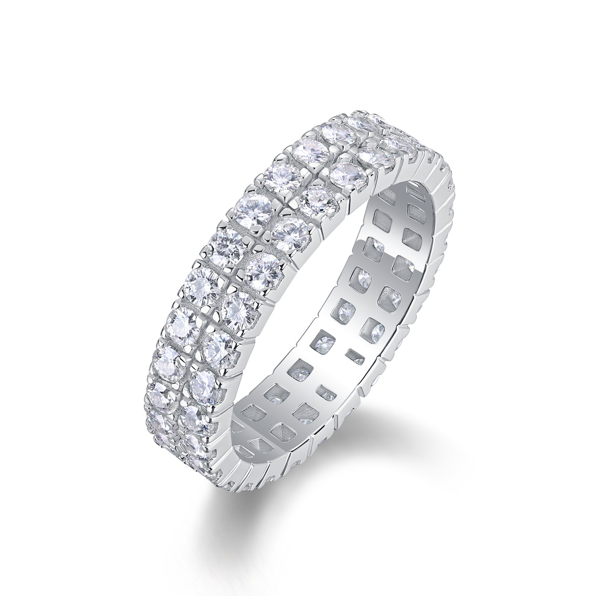 1Multi-row Diamond Ring Luxury Fashion Set Moissanite Silver Ring