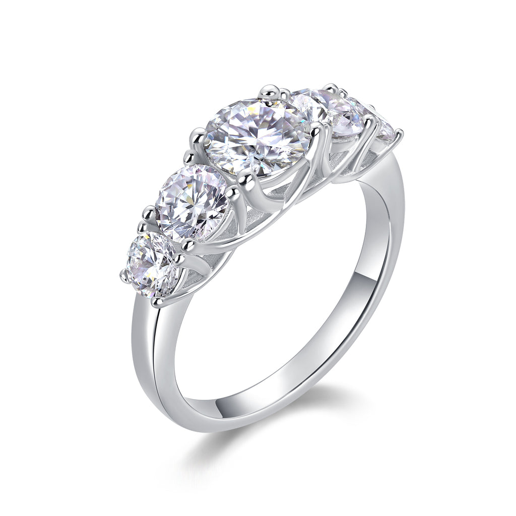 Luxury S925 Moissanite Silver Ring Set – Diamond‑Cut Shine Collection
