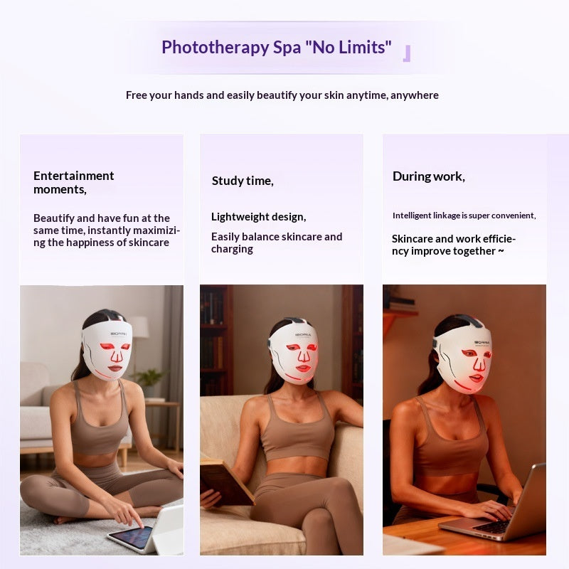 LED Silicone Facial Beauty Light Mask