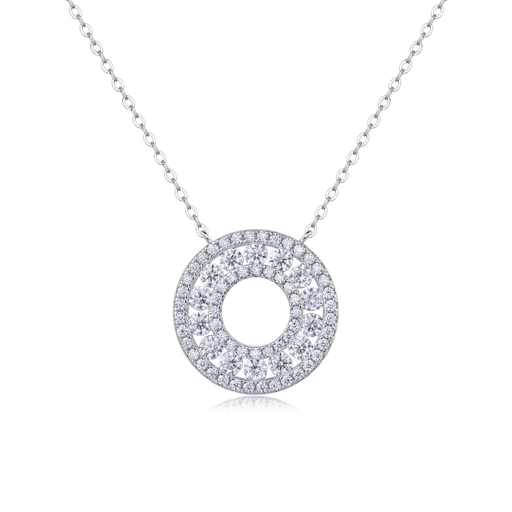 Reciprocating S925 Moissanite Pendant Necklace Set – Luxury Diamond‑Cut Shine