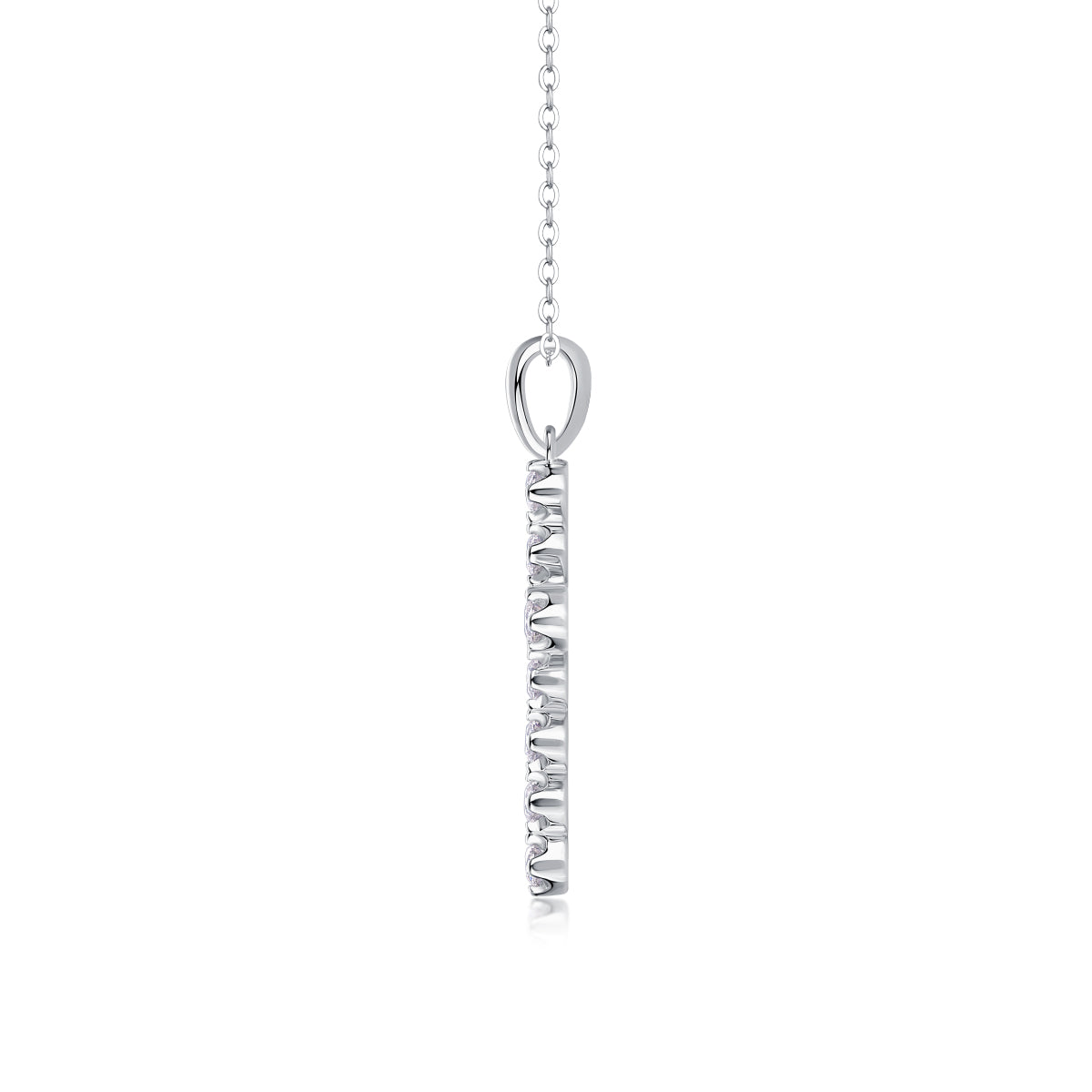 Entrust Luxury Fashion Diamond Pendant Necklace Set With Mosan Diamond Silver Ornaments