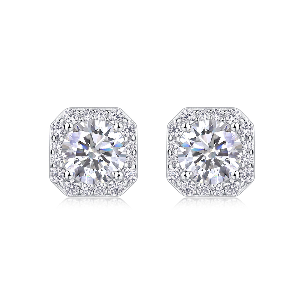 Heart Rose – S925 Moissanite Earrings & Stud Set (Platinum‑Plated)