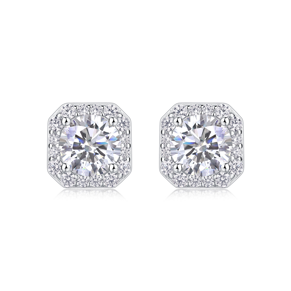 Heart Rose – S925 Moissanite Earrings & Stud Set (Platinum‑Plated)