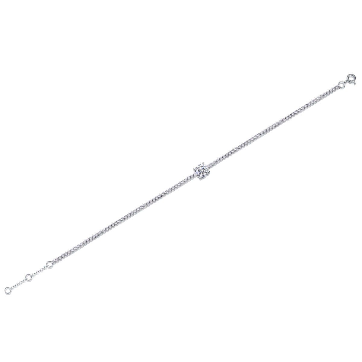 Dawn S925 Moissanite Silver Bracelet – Luxury Diamond‑Cut Shine