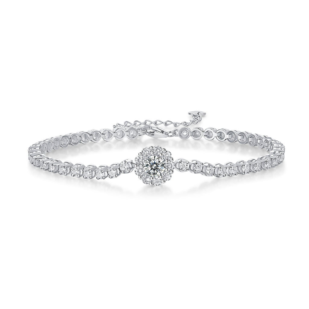Bridge of Magpies S925 Moissanite Silver Bracelet – Elegant Diamond‑Cut Finish