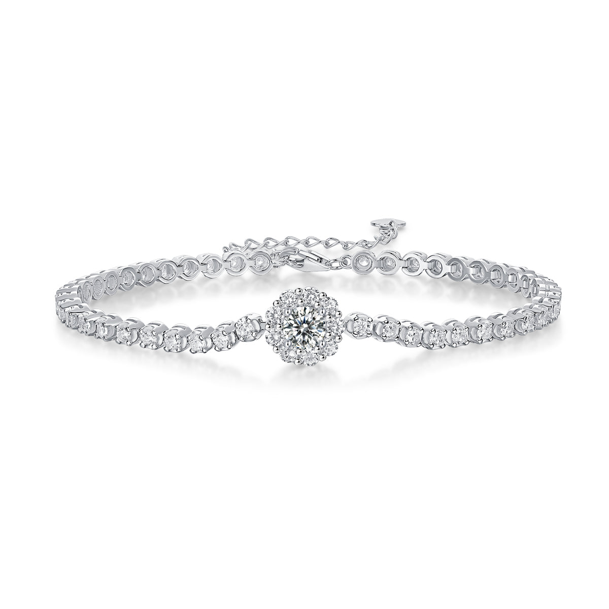 Bridge of Magpies S925 Moissanite Silver Bracelet – Elegant Diamond‑Cut Finish