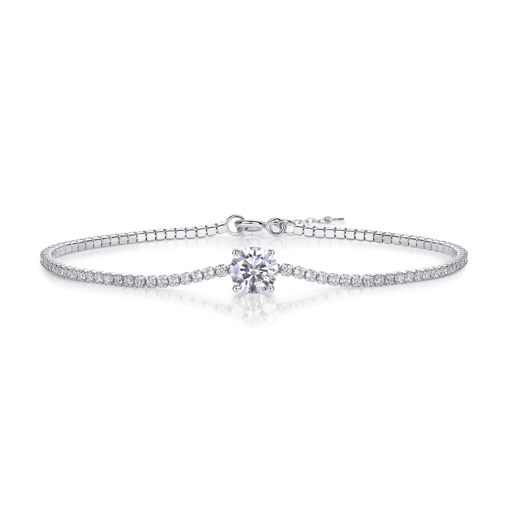 Dawn S925 Moissanite Silver Bracelet – Luxury Diamond‑Cut Shine